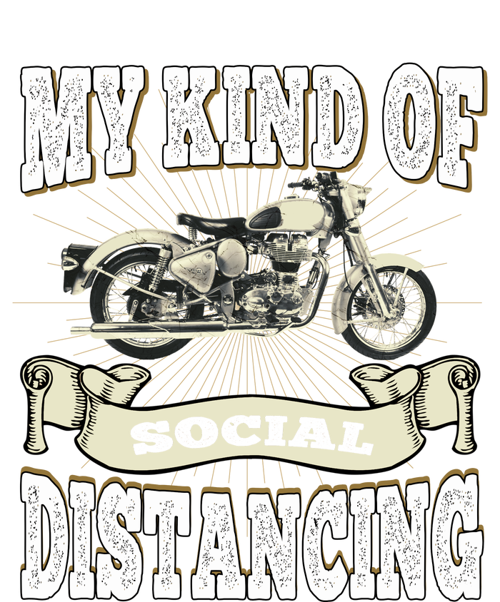 My Kind Of Social Distancing Motorcycle The Baniff Cuffed Pom Beanie