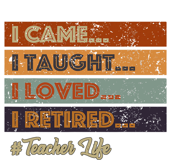 I Came I Taught I Loved I Retired Teacher Life Retirement Women's Tri-Blend 3/4-Sleeve Raglan Shirt