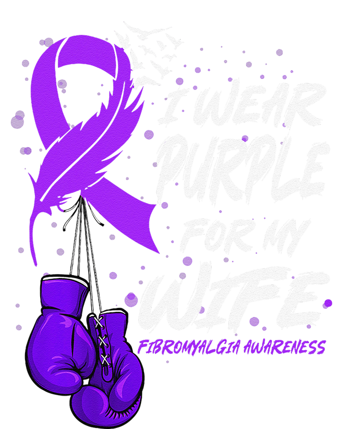 I Wear Purple For My Wife Fibromyalgia Awareness Ribbon Sustainable Bucket Hat