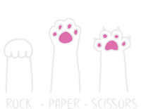 Rock Paper Scissors Cute Paw Hand Game Funny Cat Funny Gift T-Shirt