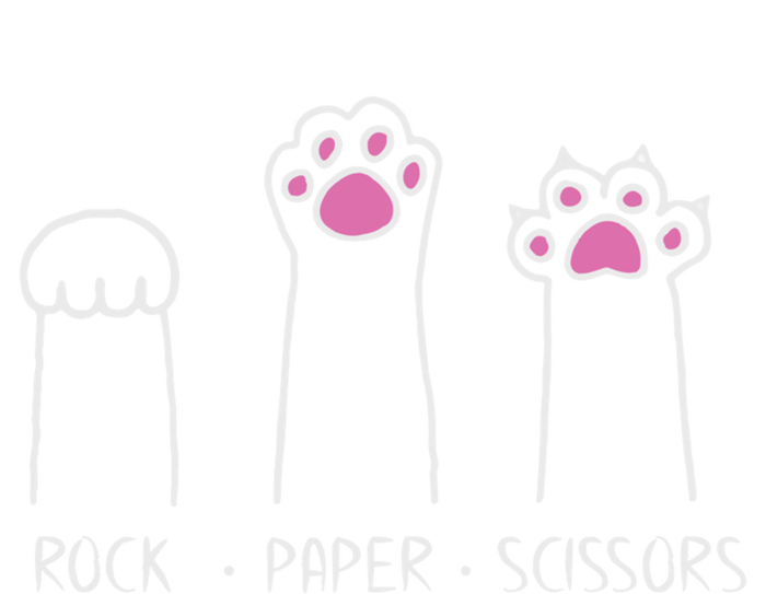 Rock Paper Scissors Cute Paw Hand Game Funny Cat Funny Gift T-Shirt