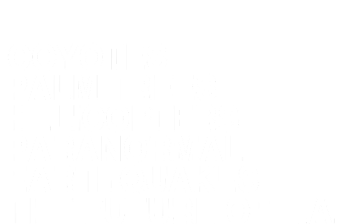 John Mulaney Coyotes Palm Trees Helicopters Paranormal Earthquakes The Future Of Striped Beanie with Solid Band