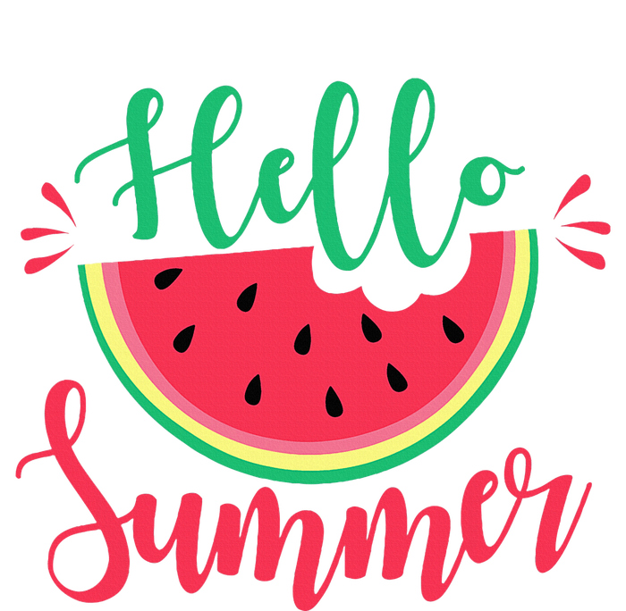 Watermelon Hello Summer Striped Beanie with Solid Band