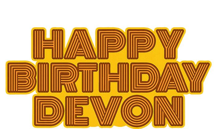 Happy Birthday Devon Personalized Name Retro Typography Yupoong Adult 5-Panel Trucker Hat