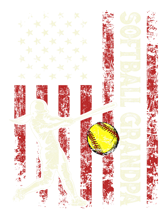 Softball Grandpa Us Flag Gifts Dad Patriotic Fathers Day T-Shirt