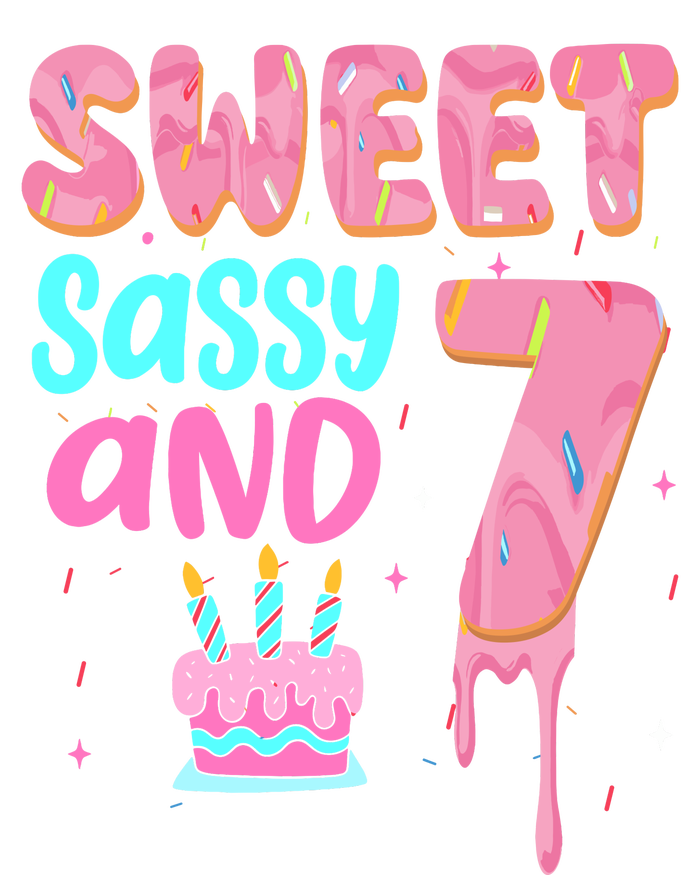 Sweet Sassy And Seven Birthday Girl Donut 7th Birthday Yupoong Adult 5-Panel Trucker Hat