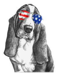 Basset Hound Dog Sunglasses Flag American 4th Of July Funny T-Shirt