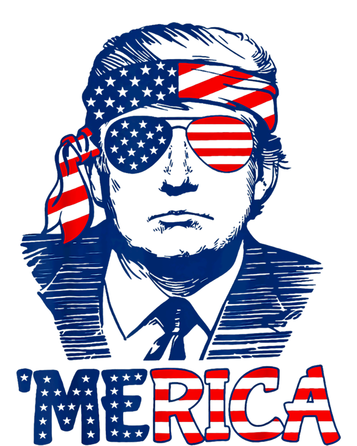 Merica Trump Happy 4th Of July Trump American Flag Fun Toddler Zip Fleece Hoodie