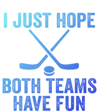 I Just Hope Both Teams Have Fun Gift Game Day Vibes Hockey Gift Striped Beanie with Solid Band