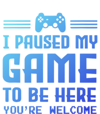 I Paused My Game To Be Here Funny Game Lovers Retro Gift Stripe Pom Pom Beanie