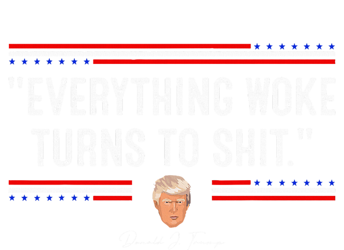 Funny Trump Everything Woke Turns To Shit Political Women's Long Sleeve Flannel Pajama Set 