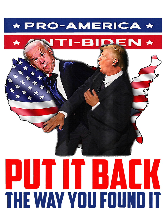 Put It Back The Way You Found It Funny Trump Slap Anti Biden Ladies Long Sleeve Shirt