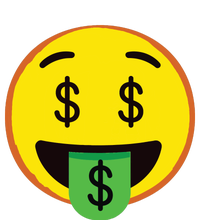 Emoticon Money Mouth Face With Dollar Sign Eyes Rich USA-Made Doggie Bandana