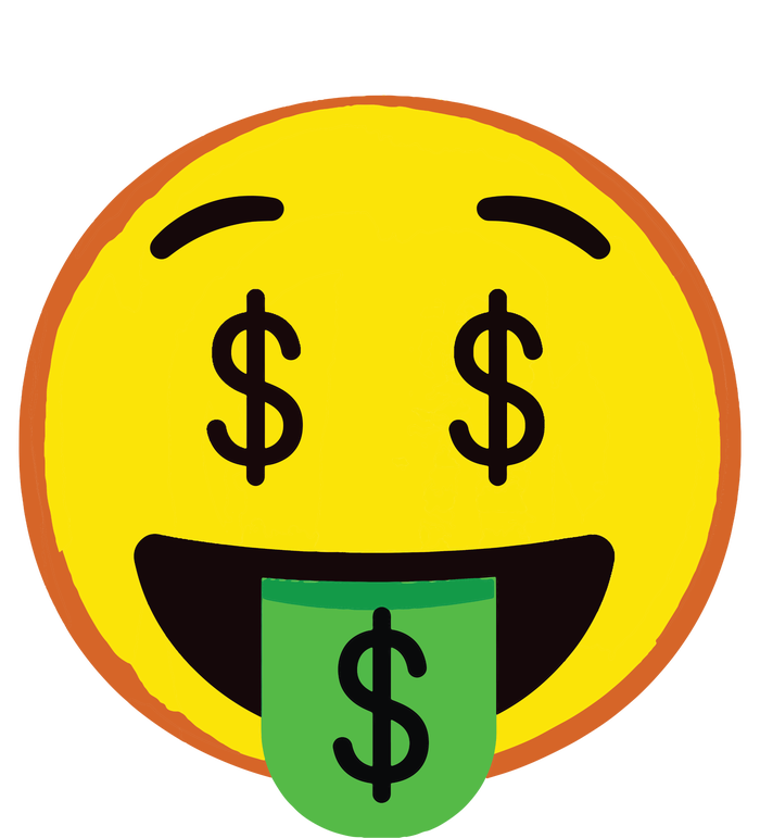 Emoticon Money Mouth Face With Dollar Sign Eyes Rich USA-Made Doggie Bandana