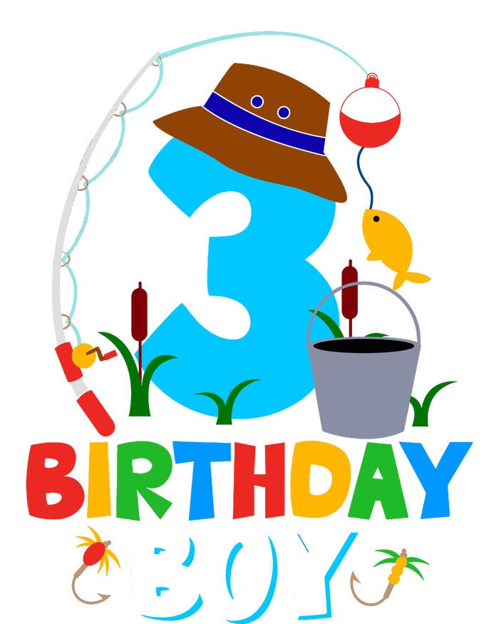 3rd Birthday Boy Fishing Fish Bday Party Decorations T-Shirt