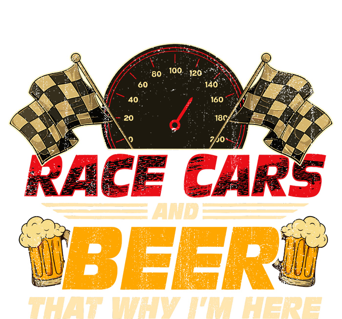 Race Cars And Beer ThatS Why IM Here Racing Drinking Funny Yupoong Adult 5-Panel Trucker Hat