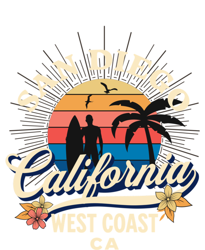 San Diego California Beach Surf Summer Vacation Vintage Cute Gift Women's Racerback Tank