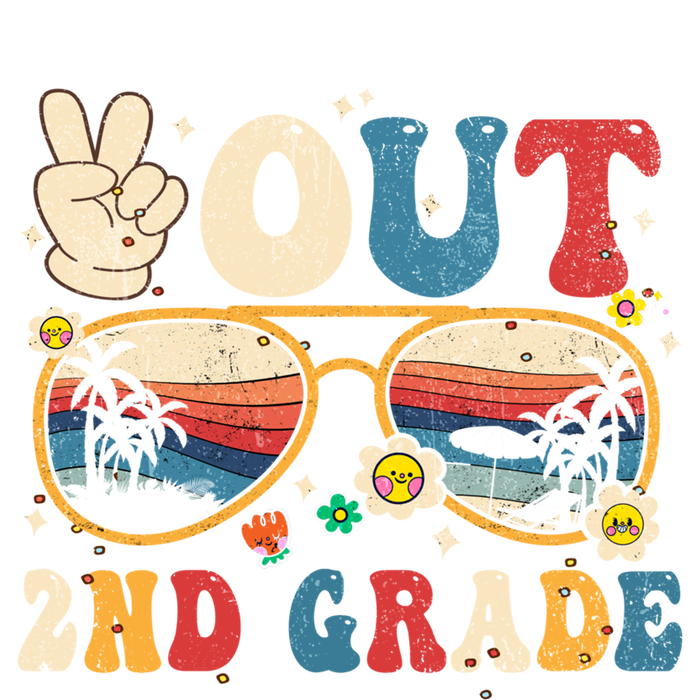 Groovy Last Day Of School Peace Out 2nd Grade Tie-Dye T-Shirt