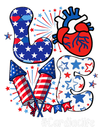 Love Cardiac Life Usa Flag Cardiac Nurse 4th Of July Yupoong Adult 5-Panel Trucker Hat