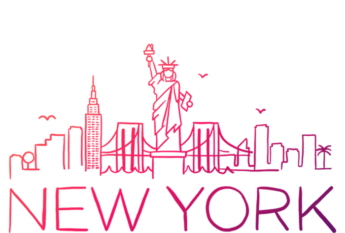 Nyc New York City Skylines Statue Of Liberty Birds Cute Gift Women's V-Neck T-Shirt