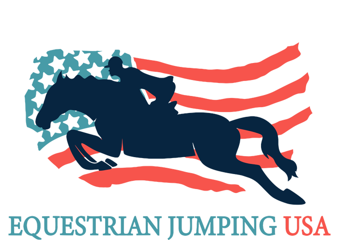 Horse Rider Equestrian Jumping Usa Team Coach American Flag T-Shirt