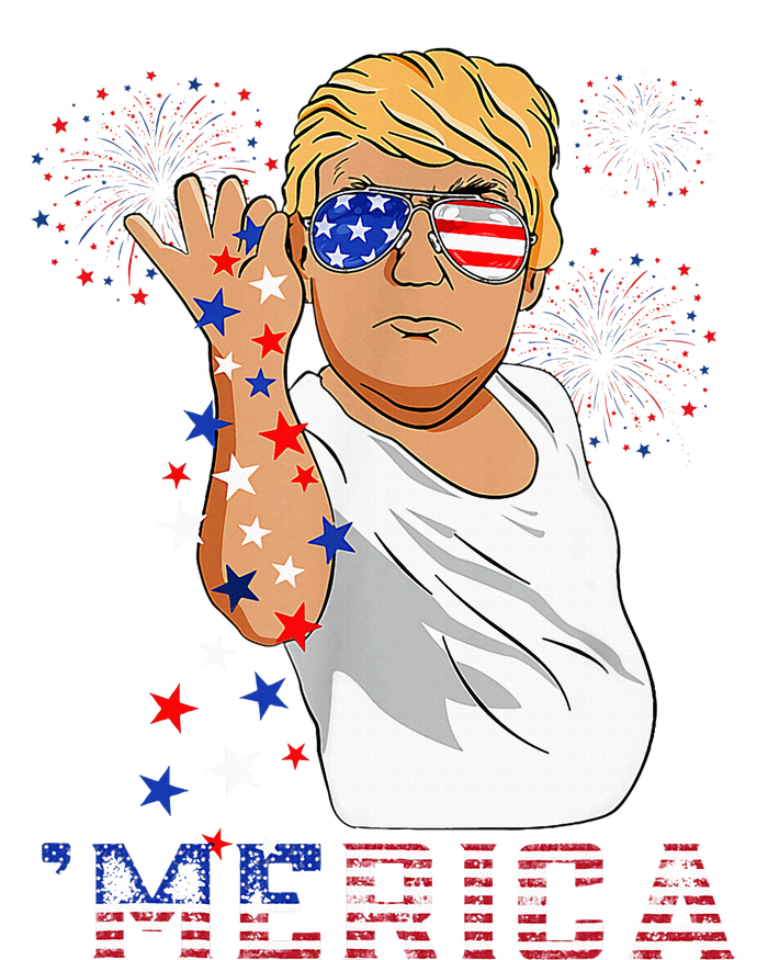 Merica Trump Outfits GlassesFirework 4th Of July Don Drunk T-Shirt