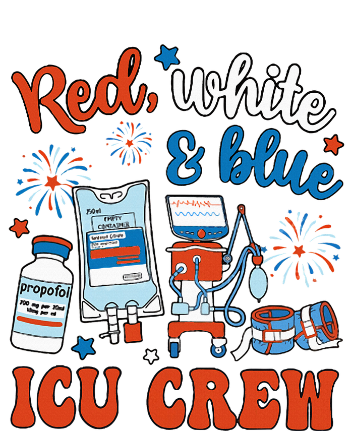 Icu Nurse 4th July Independence Day Red White Blue T-Shirt