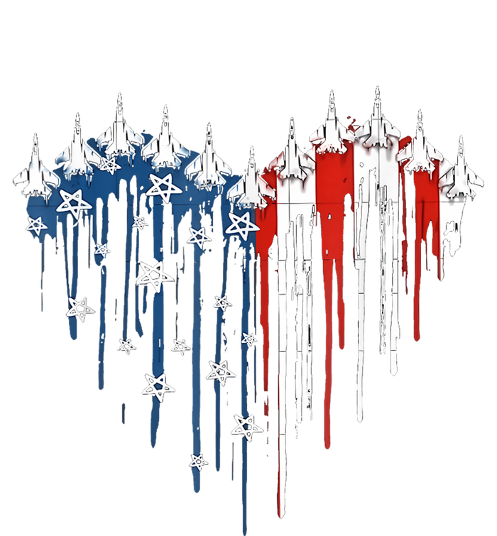 4th Of July Retro Fighter Jet Airplane American Flag Heart Gift Doggie Tank