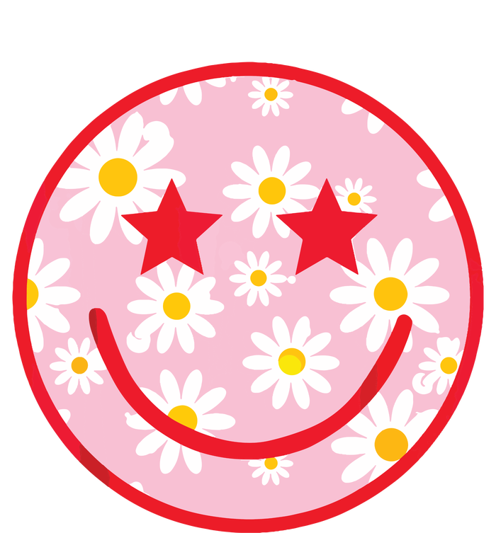 Funny Pink Happy Face Daisy Flower Smile Face Trendy Garment-Dyed Fleece Hoodie