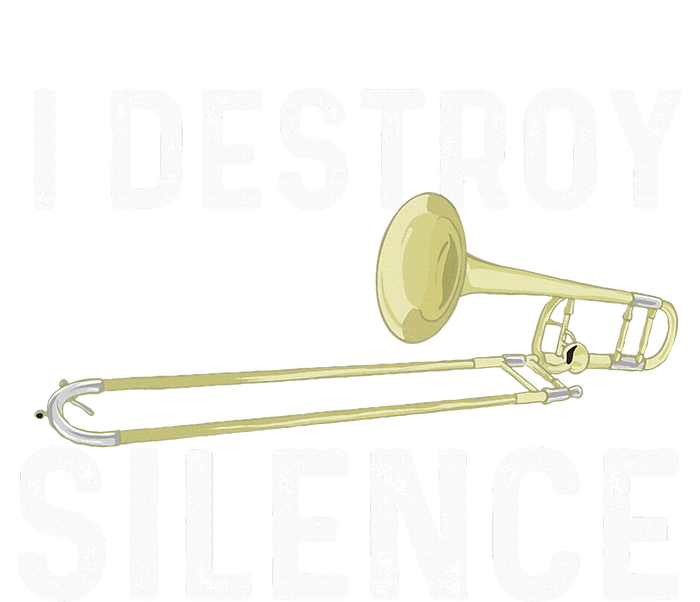 I Destroy Silence Trombonist Trombone Player Striped Beanie with Solid Band