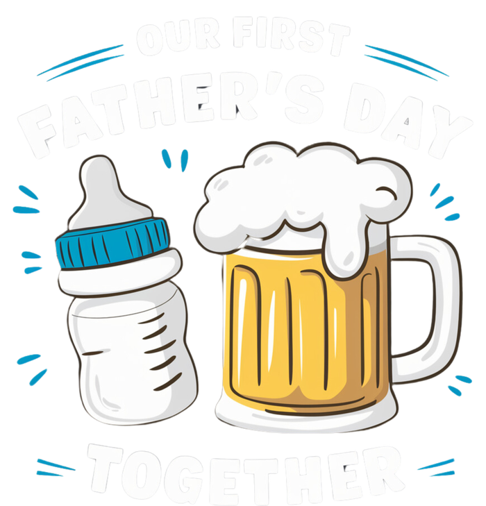 Our First FatherS Day Together Dad & Son Daughter Dad Humor Funny Dad Proud Dad Women's Racerback Cropped Tank