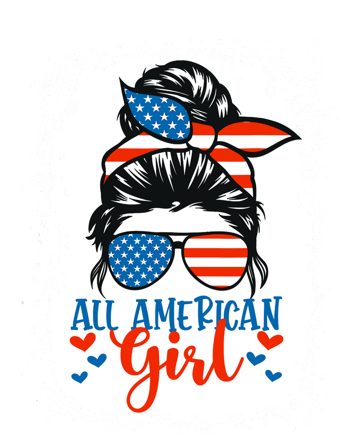 Messy Bun Patriotic | All American Girl 4th Of July Sustainable Knit Beanie