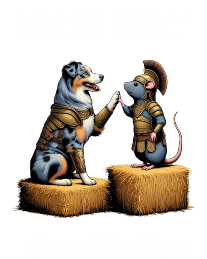 Barn Hunt Lover Cute Warrior Rat And Blue Merle Aussie Dog Gift T-Shirt