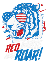 Red White And Roar Tiger 4th Of July Predator Kids Tie-Dye T-Shirt