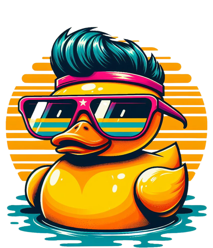 Cool Retro Yellow Duck In Sunglasses 70s 80s 90s Funny Duck Toddler Sweatshirt