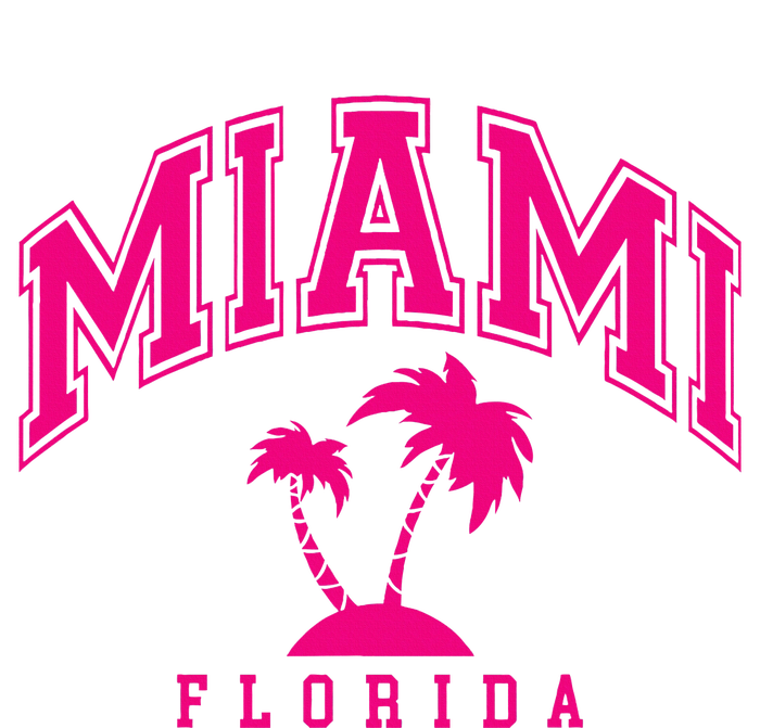 Miami Beach Florida Palms Palm Trees Preppy Varsity Pink T-Shirt