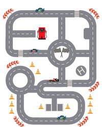 Cool Playmat Race Car Track On Back Dad Race Car Mat Women's Racerback Tank