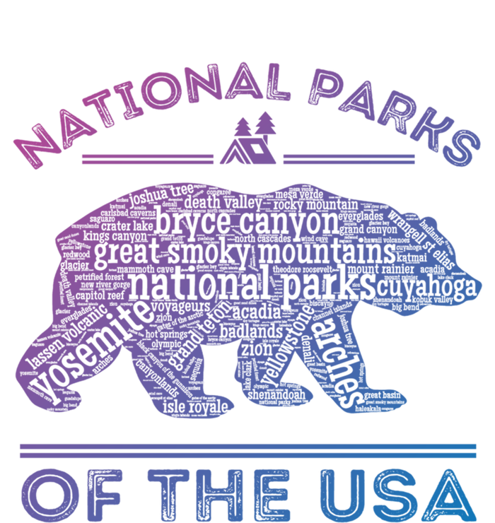 National Parks Bear Hiking Travel Camping Outdoors Retro Usa Cool Gift Tall T-Shirt