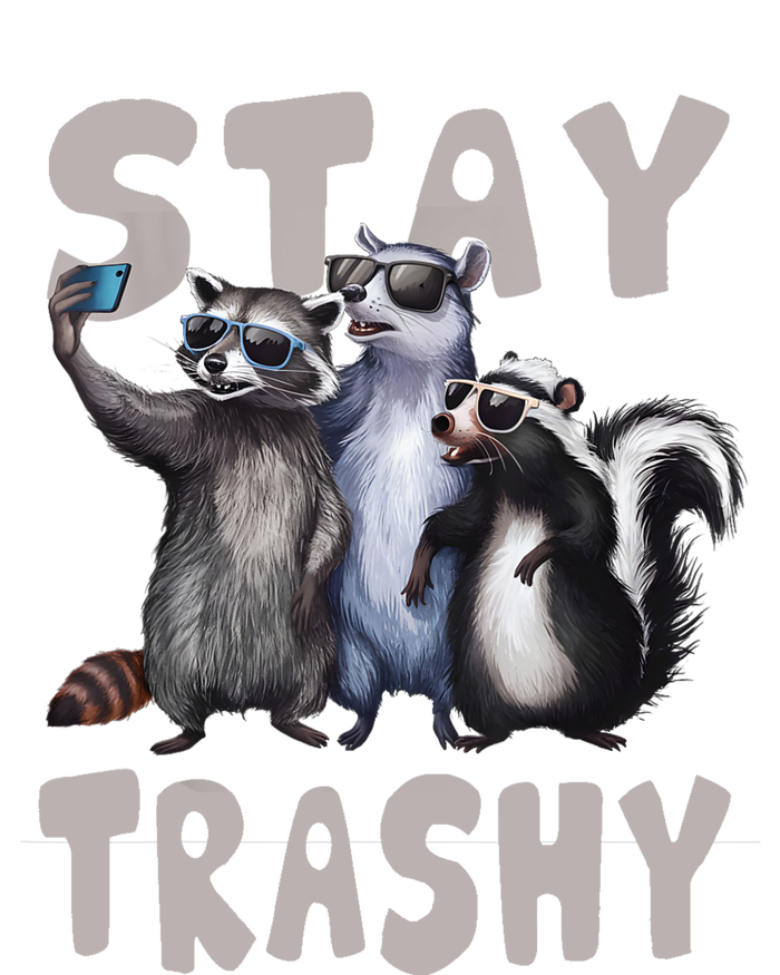 Stay Trashy Funny Raccoon Opossum Skunk Funny Snapback Five-Panel Rope Hat