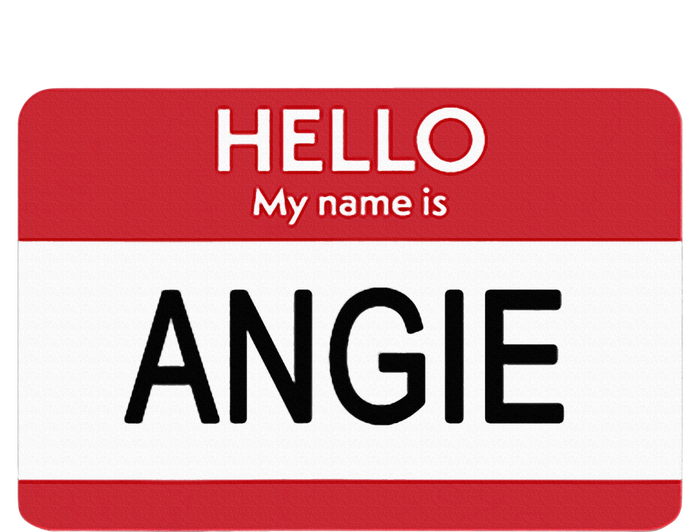 Hello My Name Is Angie Name Tag Sustainable Knit Beanie