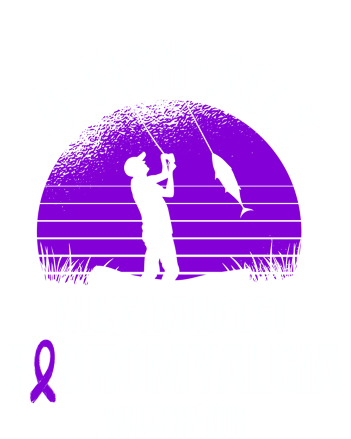 Funny Fishing Fibromyalgia Warrior Fisher Purple Ribbon Gift T-Shirt