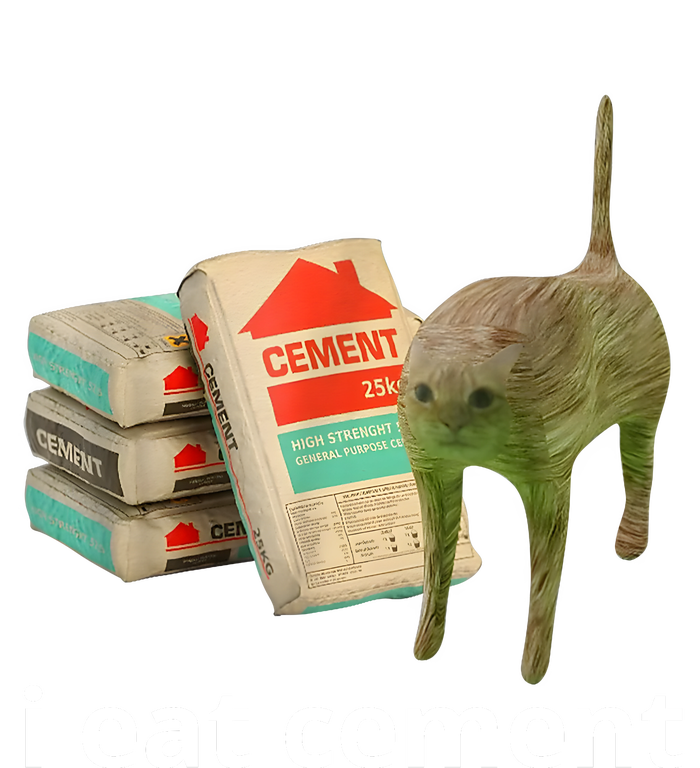 I Eat Cement Cursed Cat Funny Oddly Specific Meme Mousepad