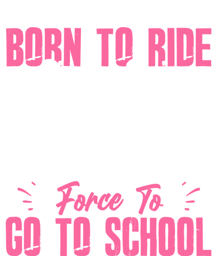 Funny Racing Gift Born Ride Horse Forced To Go To School V-Neck T-Shirt