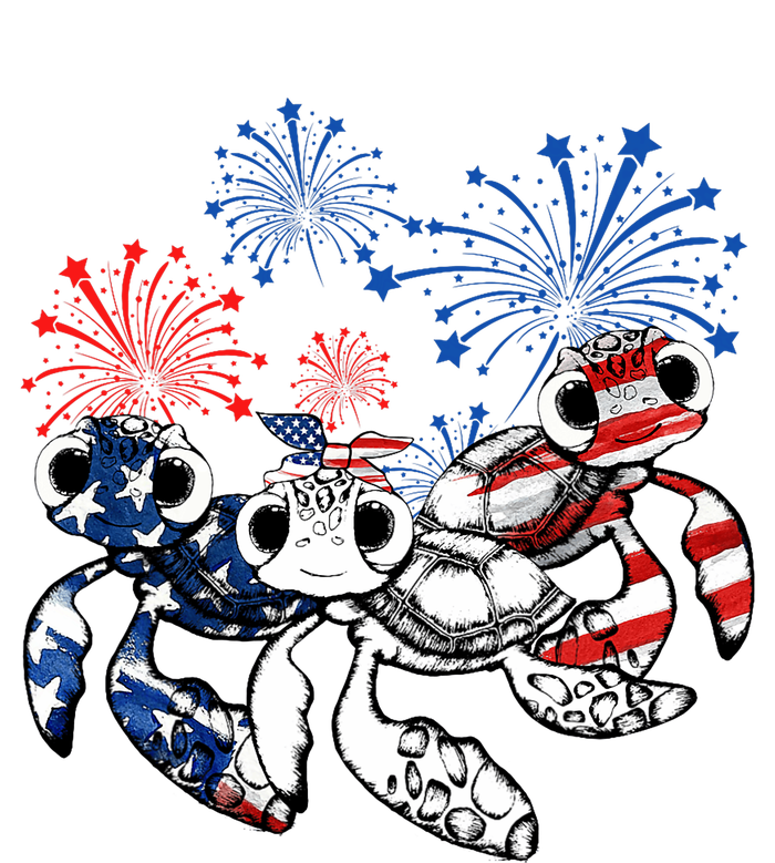 Sea Turtles 4th Of July American Usa Flag Patriotic T-Shirt