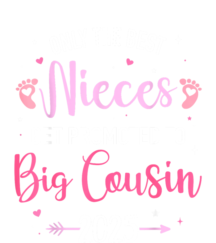 Only The Best Nieces Get Promoted To Big Cousin 2025 Gift 7 Panel Mesh Trucker Snapback Hat