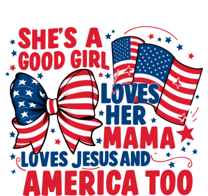 4th Of July Shes A Good Girl Loves Her Mama Grommeted Golf Towel