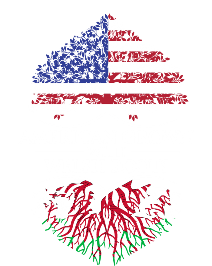 American Grown With Welsh Roots Heart Tree Flag Retro Funny Gift Ceramic Bell Ornament