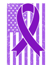 American Flag Ribbon Purple Sarcoidosis Awareness Great Gift T-Shirt