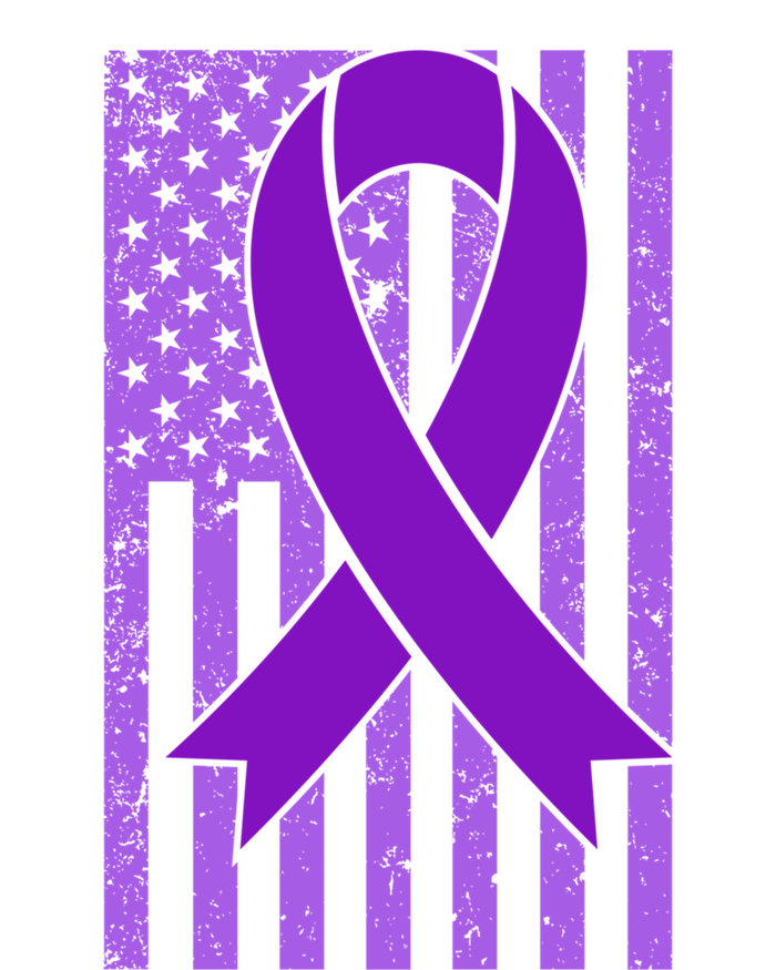 American Flag Ribbon Purple Sarcoidosis Awareness Great Gift T-Shirt