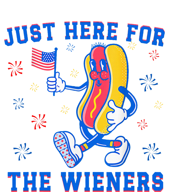 IM Just Here For The Wieners 4th Of July Funny Hot Dog Button